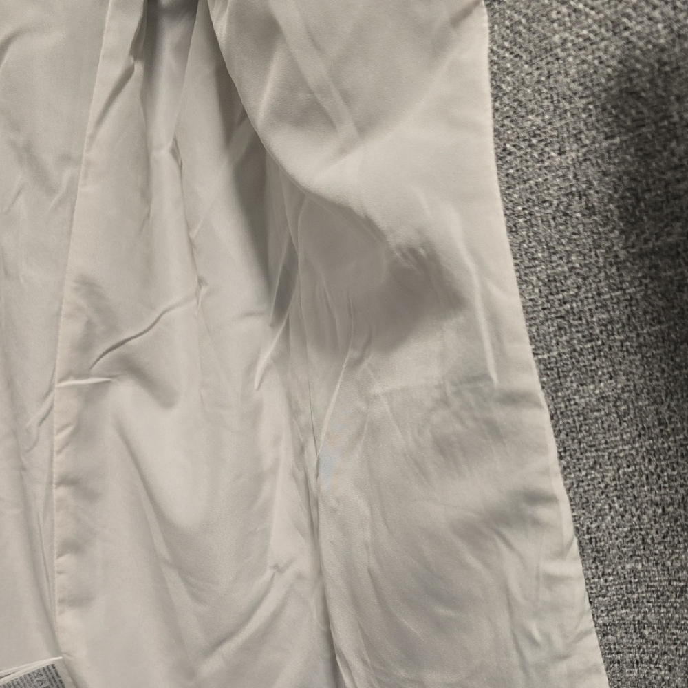 H&M Light Gray Women's Textured Blazer 3/4 Scrunched Sleeves Size Large - Picture 6 of 9